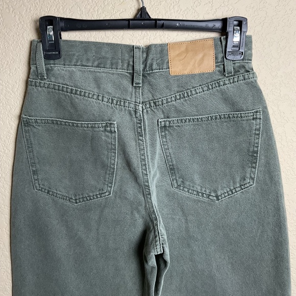 Cotton On Womens 2 Green Loose Straight Jean Denim High Waisted Wide Leg‎ - Picture 5 of 8